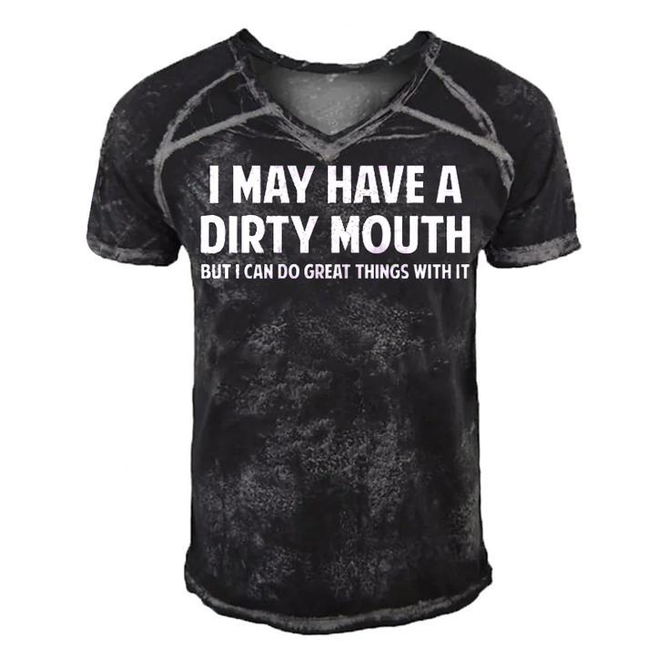 Dirty Mouth Men's Short Sleeve V-neck 3D Print Retro Tshirt