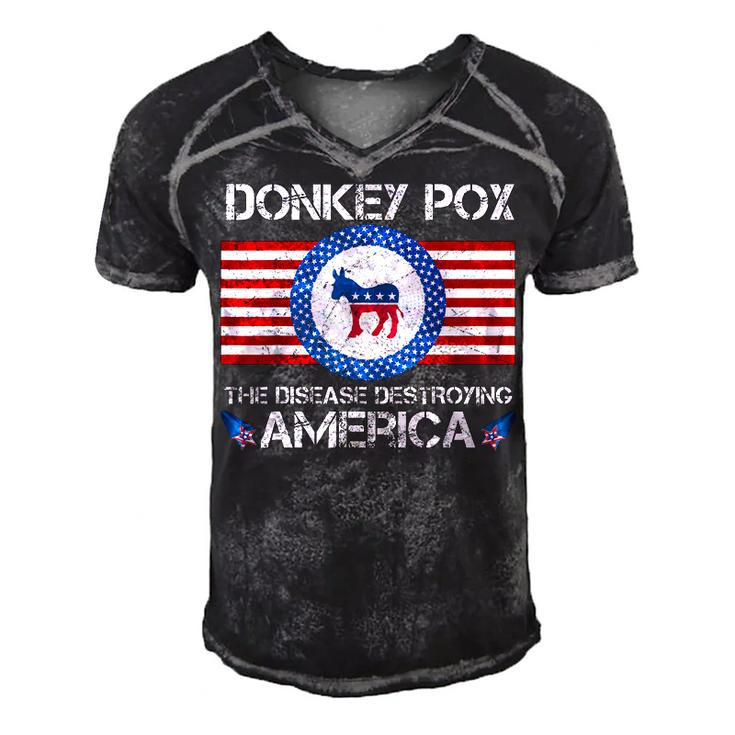 Donkey Pox The Disease Destroying America Funny  Men's Short Sleeve V-neck 3D Print Retro Tshirt