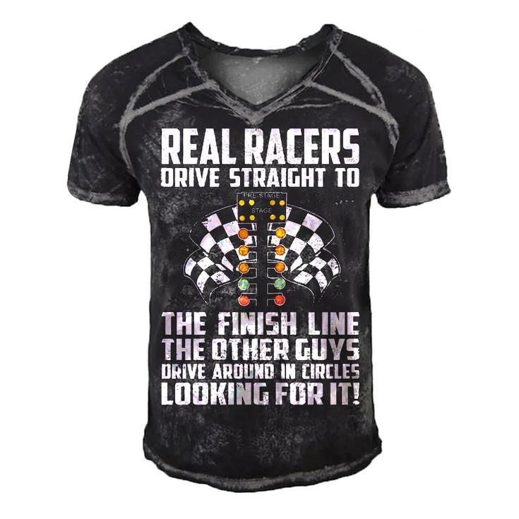 Drive Straight Men's Short Sleeve V-neck 3D Print Retro Tshirt