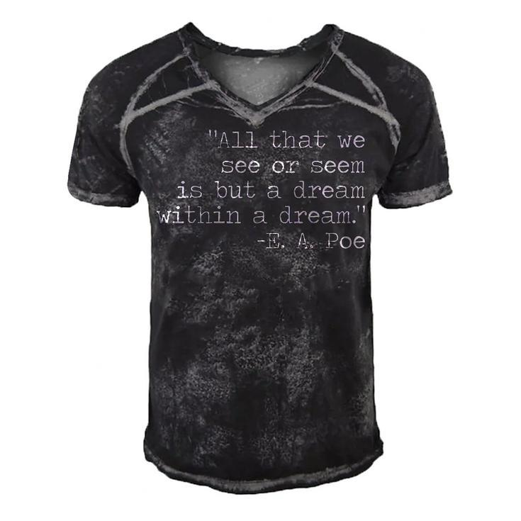 Edgar Allen Poe  | A Dream Within A Dream  Men's Short Sleeve V-neck 3D Print Retro Tshirt