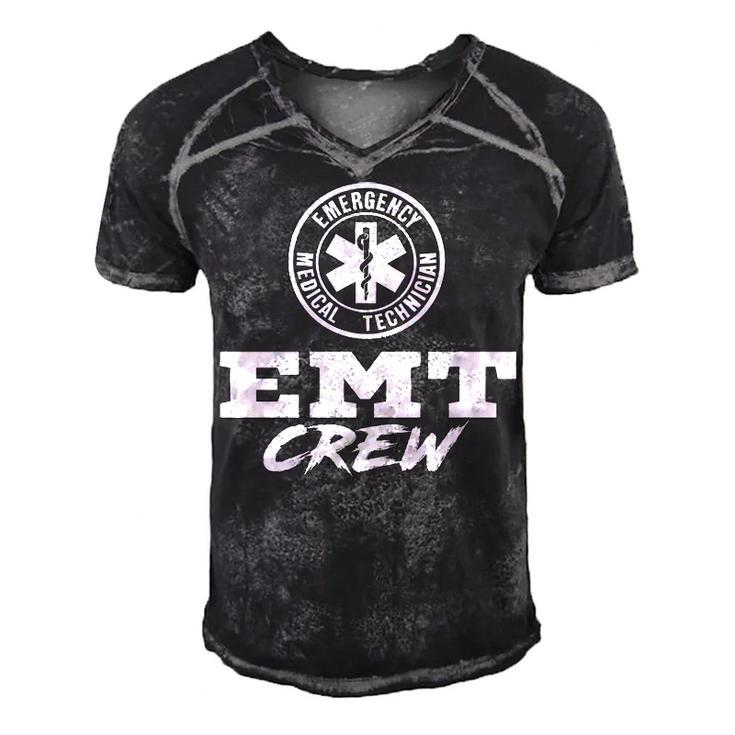 Emt Crew Men's Short Sleeve V-neck 3D Print Retro Tshirt