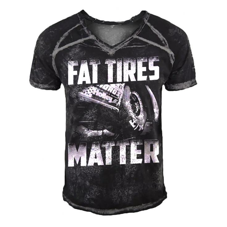 Fat Tires Matter Men's Short Sleeve V-neck 3D Print Retro Tshirt
