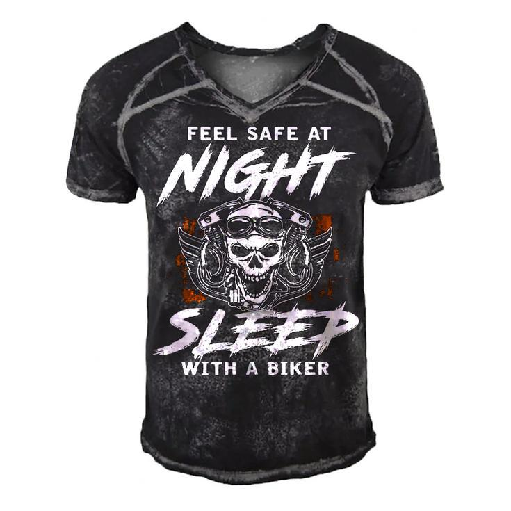 Feel Safe At Night V2 Men's Short Sleeve V-neck 3D Print Retro Tshirt