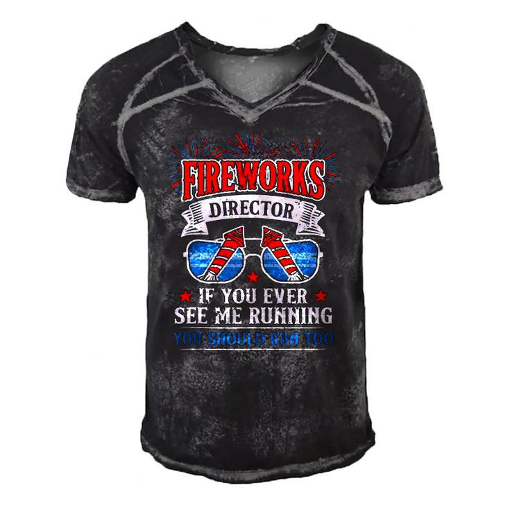 Fireworks Director Funny 4Th Of July For Men Patriotic Men's Short Sleeve V-neck 3D Print Retro Tshirt