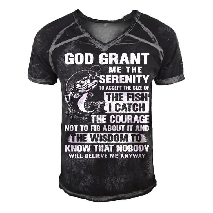 Fish I Catch Men's Short Sleeve V-neck 3D Print Retro Tshirt