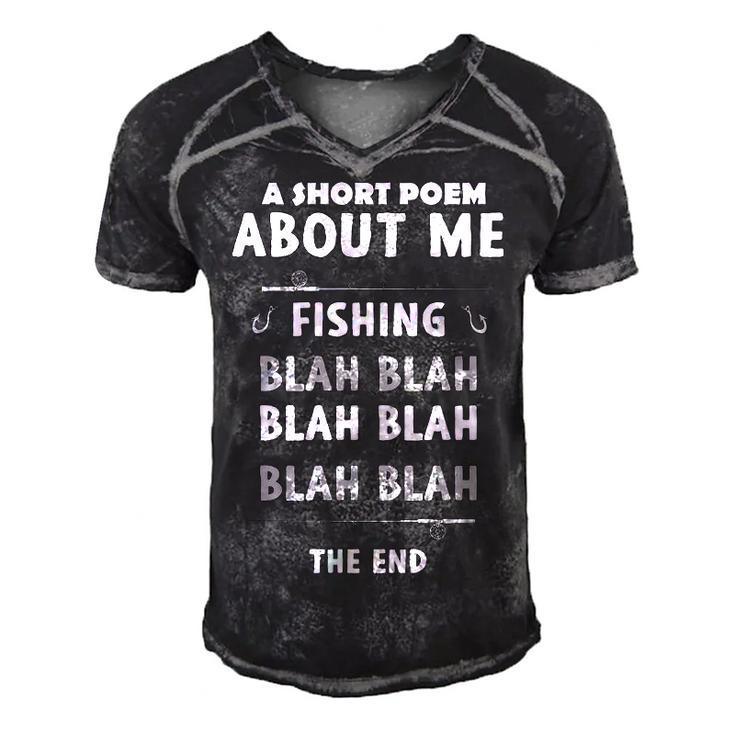 Fishing - A Short Poem About Me Men's Short Sleeve V-neck 3D Print Retro  Tshirt