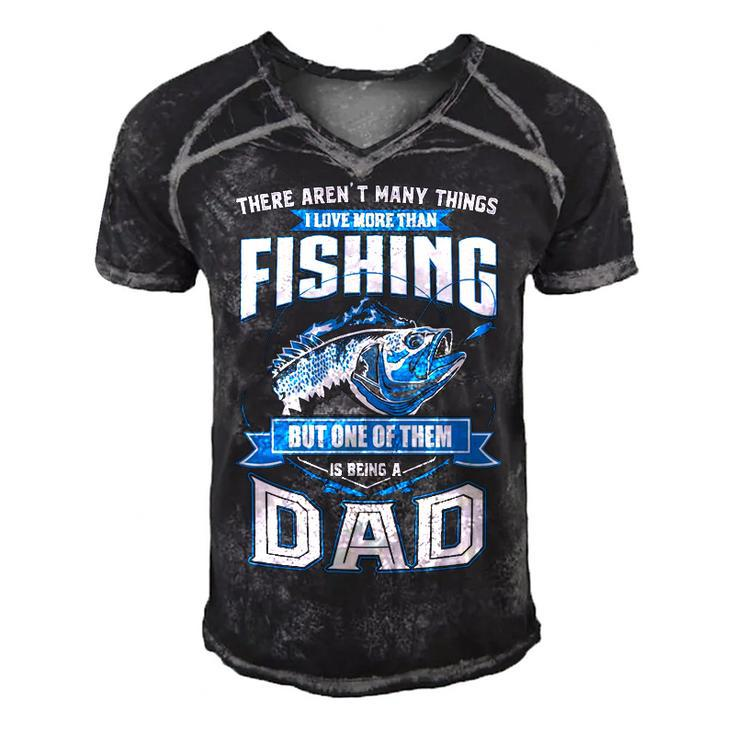 Fishing Dad V2 Men's Short Sleeve V-neck 3D Print Retro Tshirt