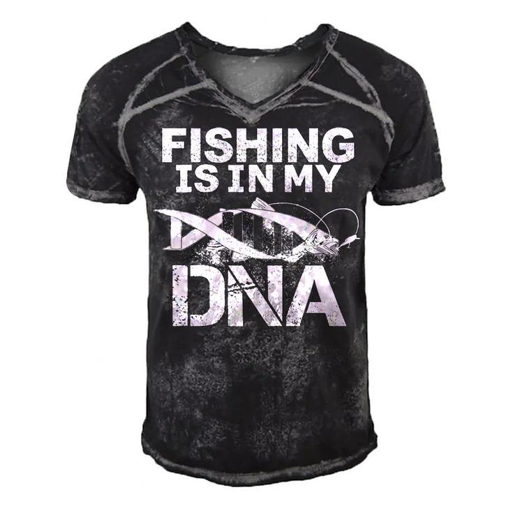 Fishing - Dna Men's Short Sleeve V-neck 3D Print Retro Tshirt