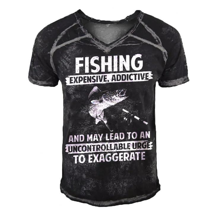 Fishing - Expensive Addictive Men's Short Sleeve V-neck 3D Print Retro Tshirt