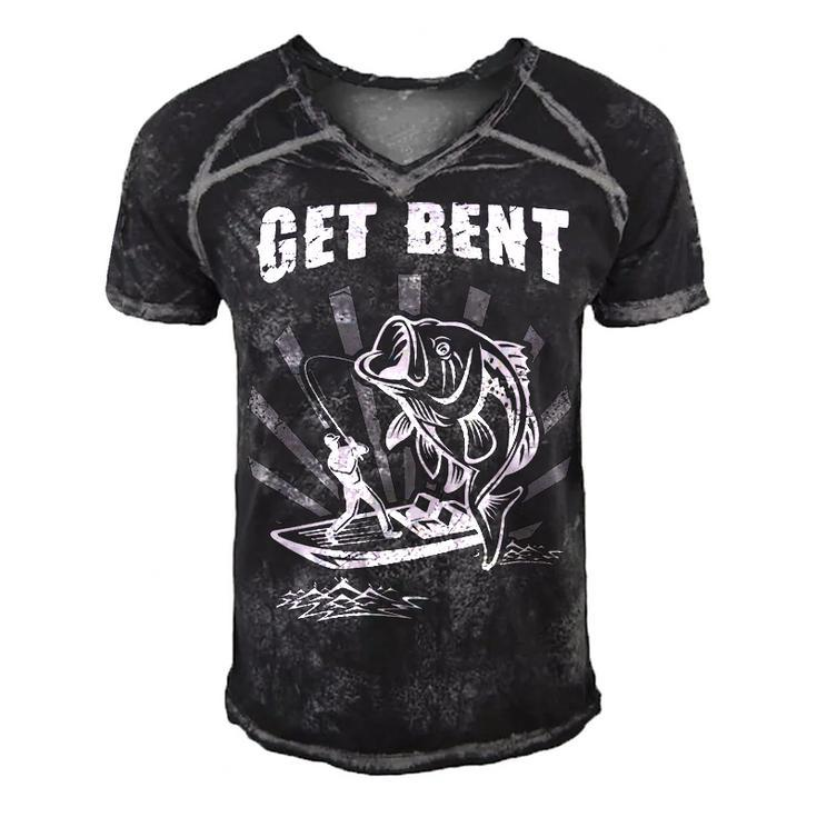 Fishing - Get Bent Men's Short Sleeve V-neck 3D Print Retro Tshirt