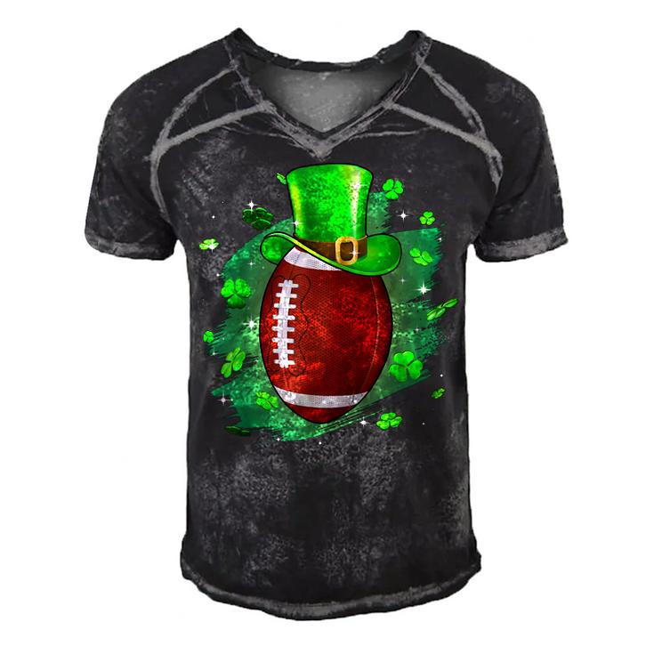 Football St Patricks Day Leprechaun Shamrock Irish Boys Kids  Men's Short Sleeve V-neck 3D Print Retro Tshirt