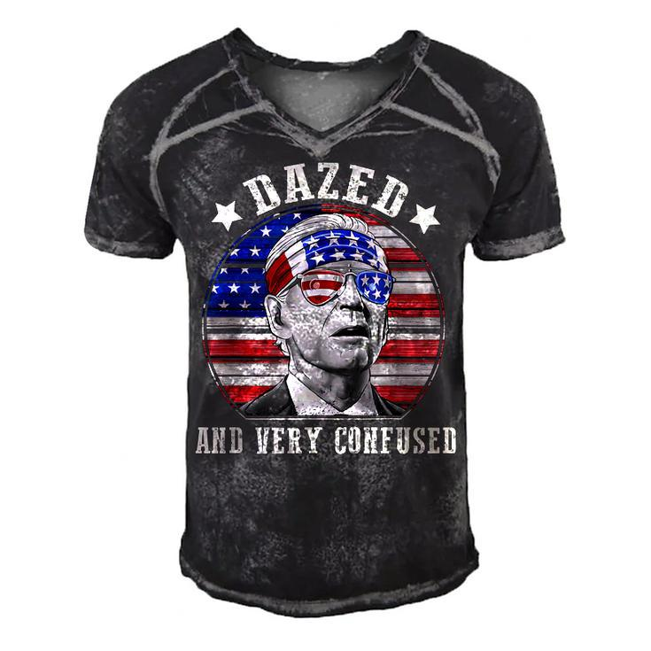 Funny Joe Biden Dazed And Very Confused 4Th Of July 2022  V2 Men's Short Sleeve V-neck 3D Print Retro Tshirt