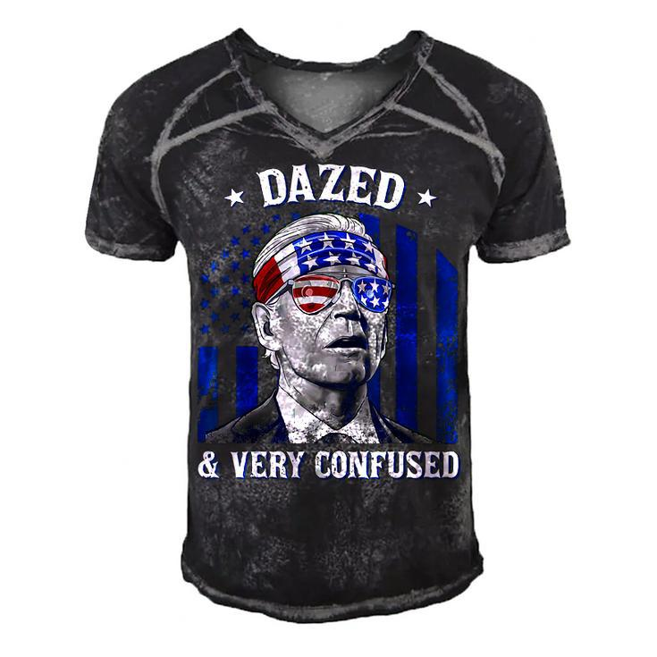 Funny Joe Biden Dazed And Very Confused 4Th Of July 2022  V3 Men's Short Sleeve V-neck 3D Print Retro Tshirt