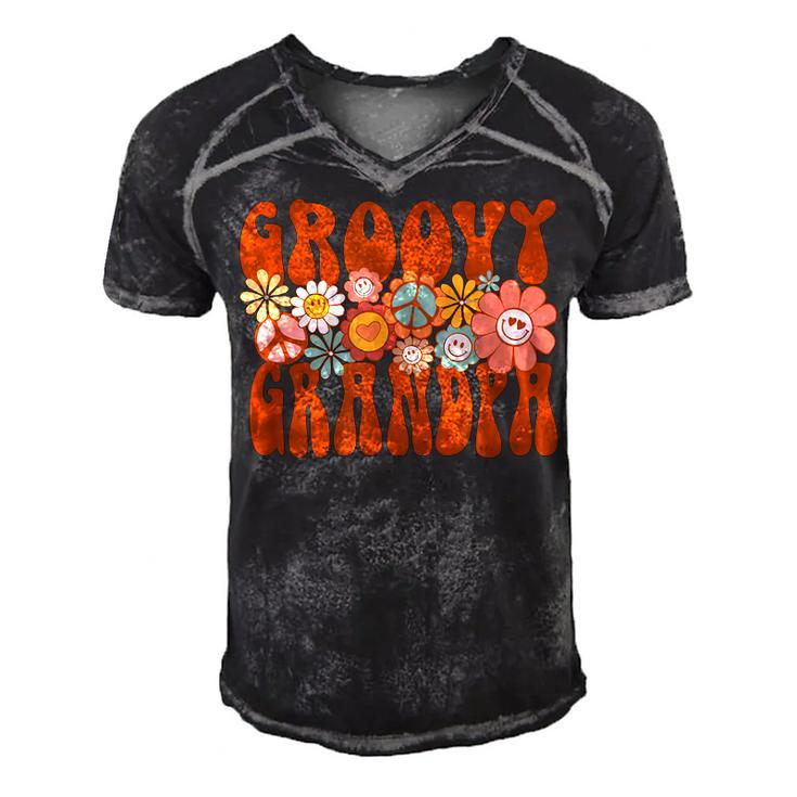 Groovy Grandpa Retro Matching Family Baby Shower  V2 Men's Short Sleeve V-neck 3D Print Retro Tshirt