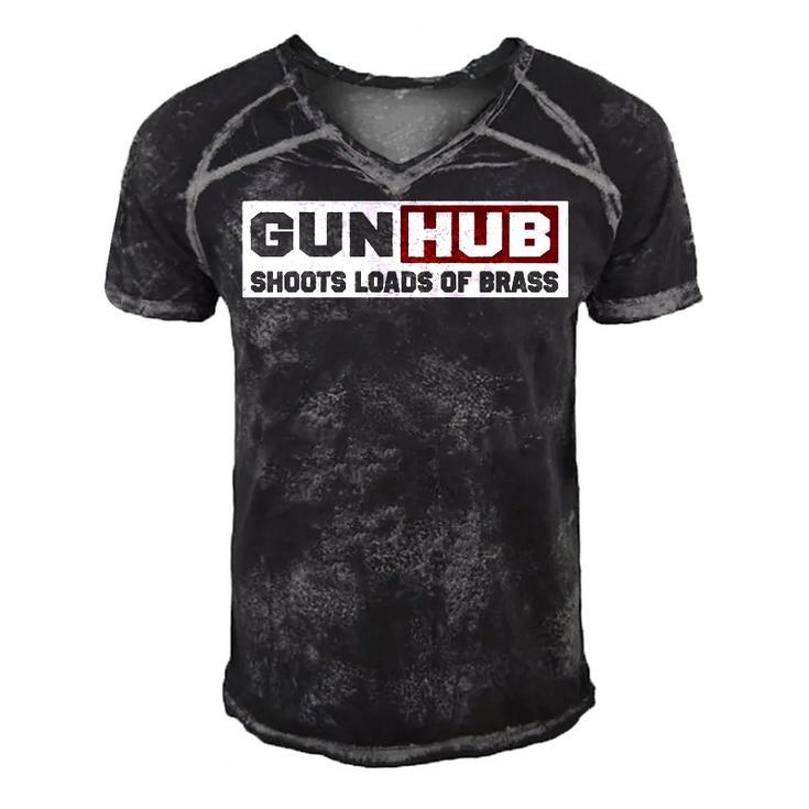 Gunhub Men's Short Sleeve V-neck 3D Print Retro Tshirt