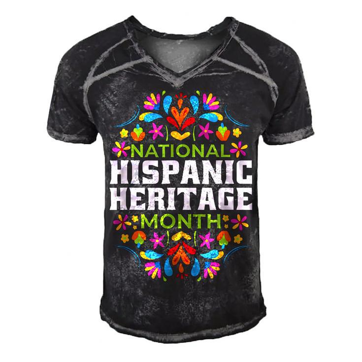 Happy National Hispanic Heritage Month Latino Pride Flag  V2 Men's Short Sleeve V-neck 3D Print Retro Tshirt