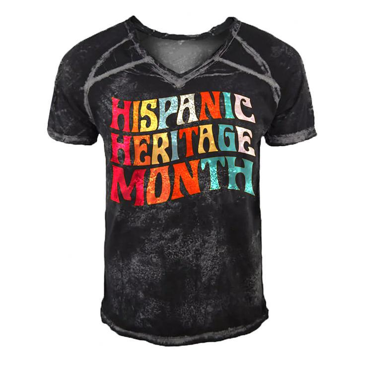 Hispanic Heritage Month 2022 National Latino Countries Flag  Men's Short Sleeve V-neck 3D Print Retro Tshirt