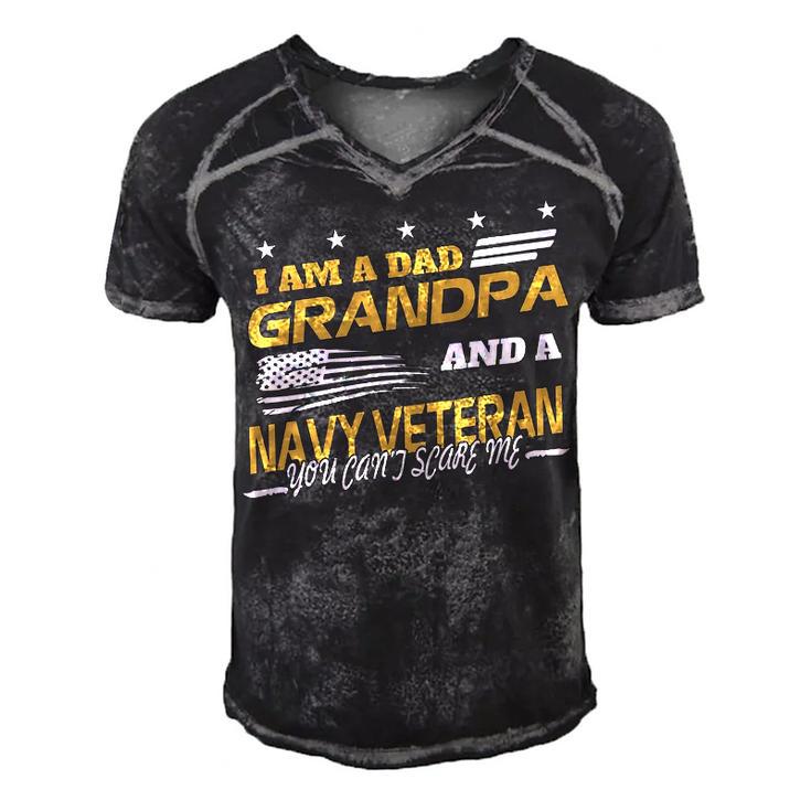 I Am A Dad Grandpa And A Navy Veteran Men's Short Sleeve V-neck 3D Print Retro Tshirt