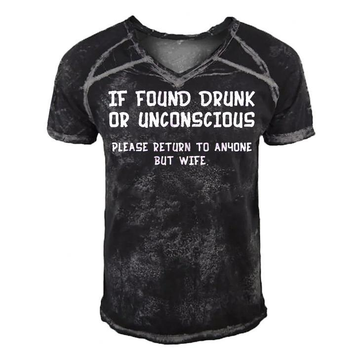 If Found Drunk Men's Short Sleeve V-neck 3D Print Retro Tshirt