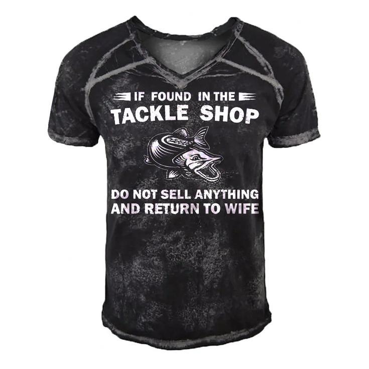 If Found In The Tackle Shop Men's Short Sleeve V-neck 3D Print Retro Tshirt