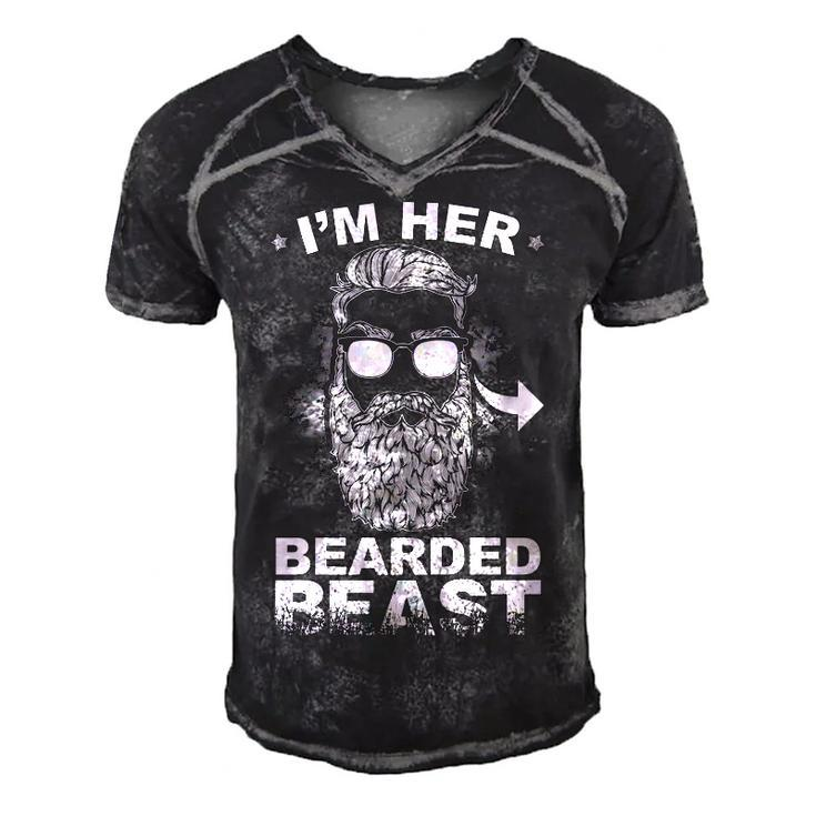 Im Her Bearded Beast Men's Short Sleeve V-neck 3D Print Retro Tshirt