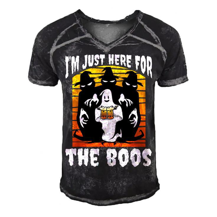 Im Just Here For The Boos  Men's Short Sleeve V-neck 3D Print Retro Tshirt