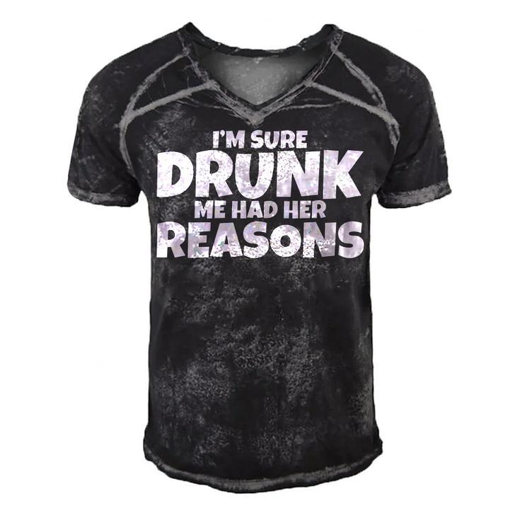 Im Sure Drunk Me Had Her Reasons  Men's Short Sleeve V-neck 3D Print Retro Tshirt