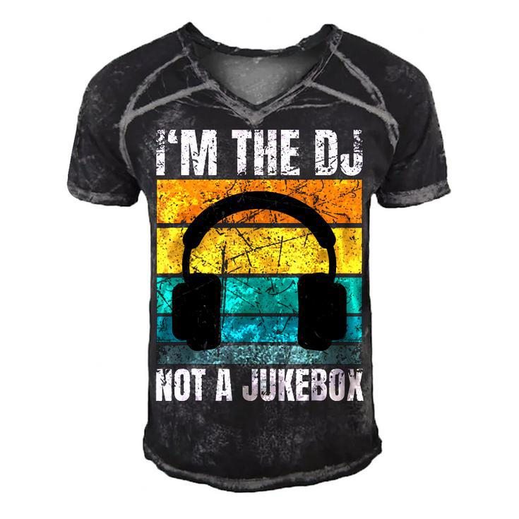 Im The Dj Not A Jukebox Deejay Discjockey  Men's Short Sleeve V-neck 3D Print Retro Tshirt