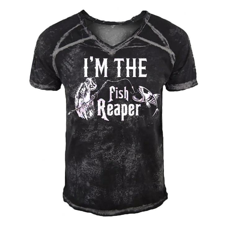 Im The Fish Reaper Men's Short Sleeve V-neck 3D Print Retro Tshirt