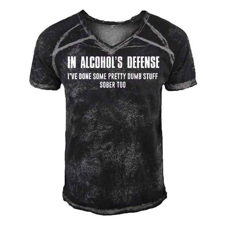 In Alcohols Defense Men's Short Sleeve V-neck 3D Print Retro Tshirt