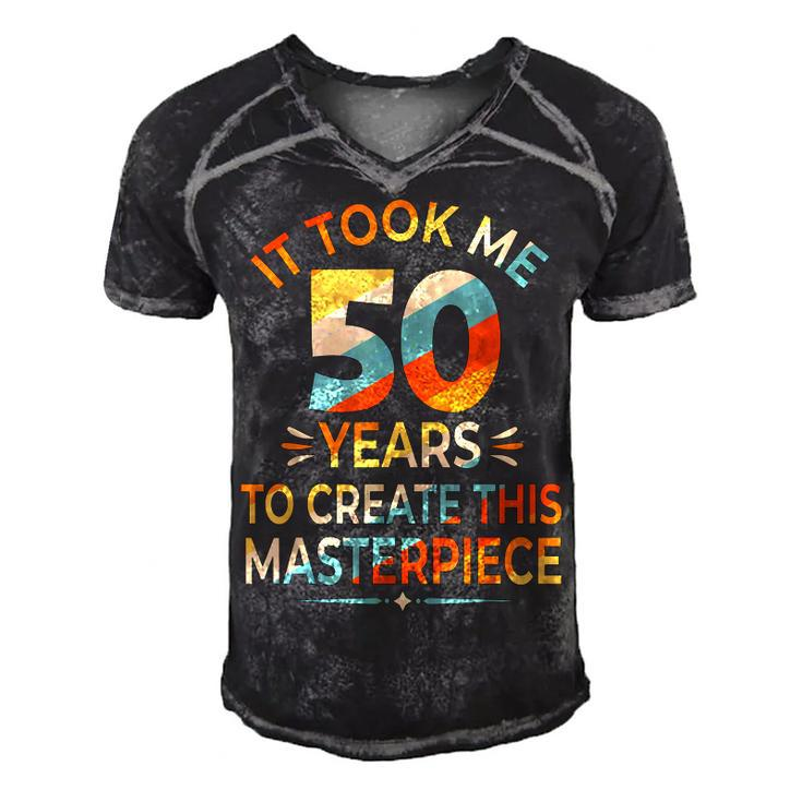 It Took Me 50 Years To Create This Masterpiece 50Th Birthday  Men's Short Sleeve V-neck 3D Print Retro Tshirt