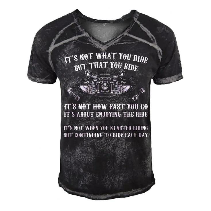 Its Not What You Ride But That You Ride Men's Short Sleeve V-neck 3D Print Retro Tshirt