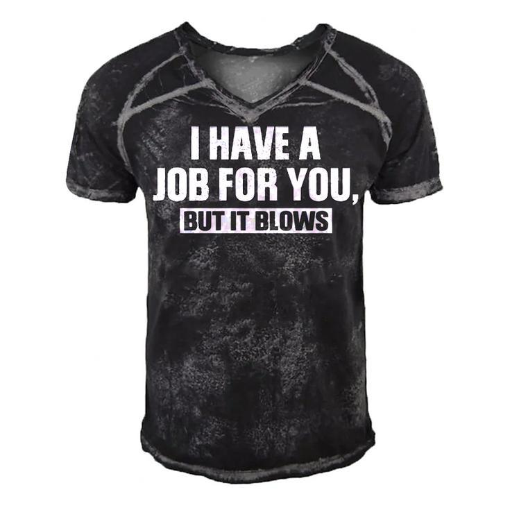 Job For You Men's Short Sleeve V-neck 3D Print Retro Tshirt