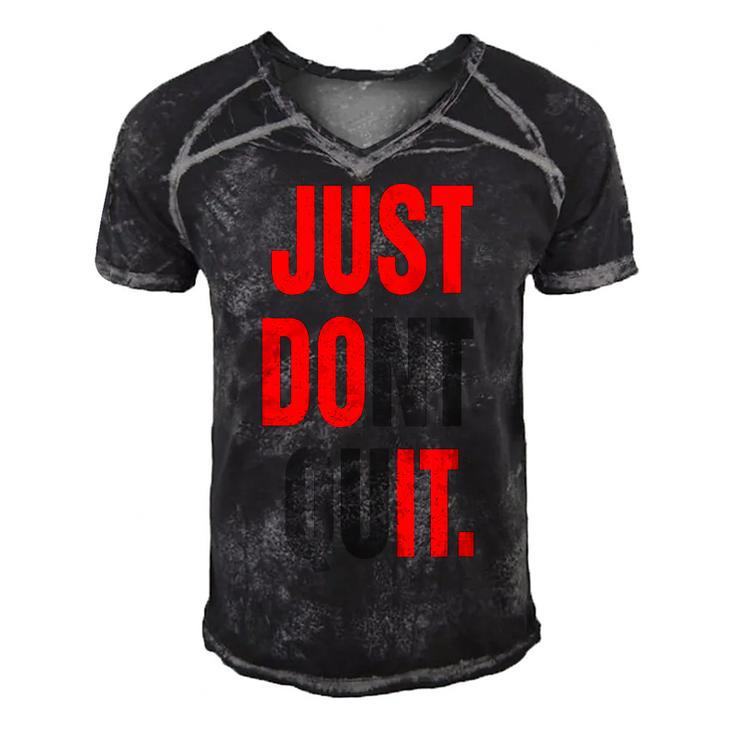 Just Dont Quit  Gym Fitness Motivation  Men's Short Sleeve V-neck 3D Print Retro Tshirt