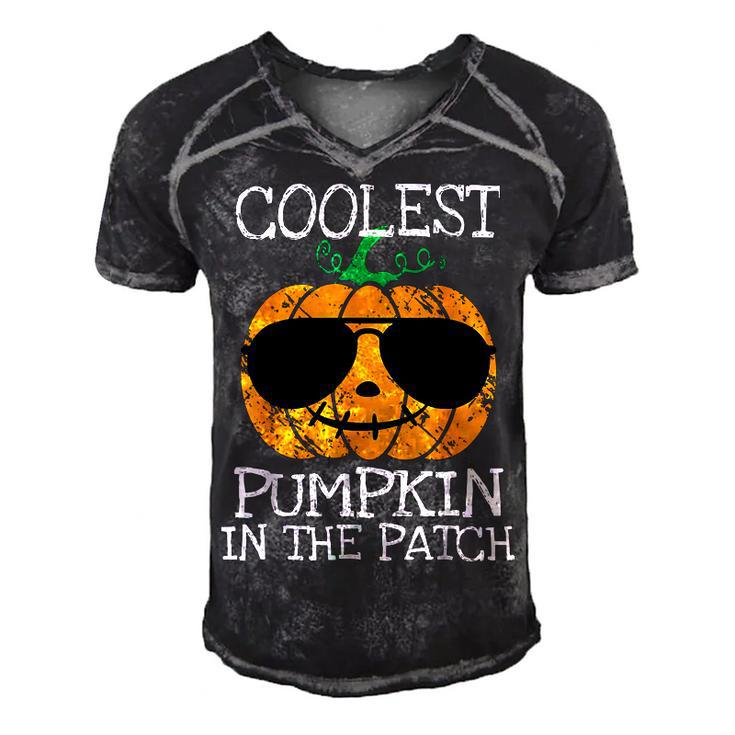 Kids Coolest Pumpkin In The Patch Halloween Boys Girls Men  V2 Men's Short Sleeve V-neck 3D Print Retro Tshirt