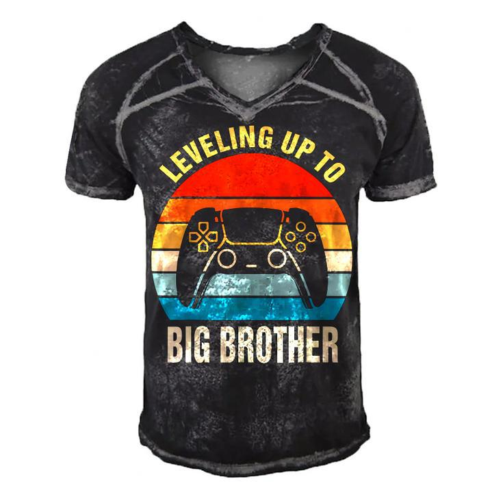 Leveling Up To Big Brother 2022 Funny Gamer Boys Kids Men  Men's Short Sleeve V-neck 3D Print Retro Tshirt