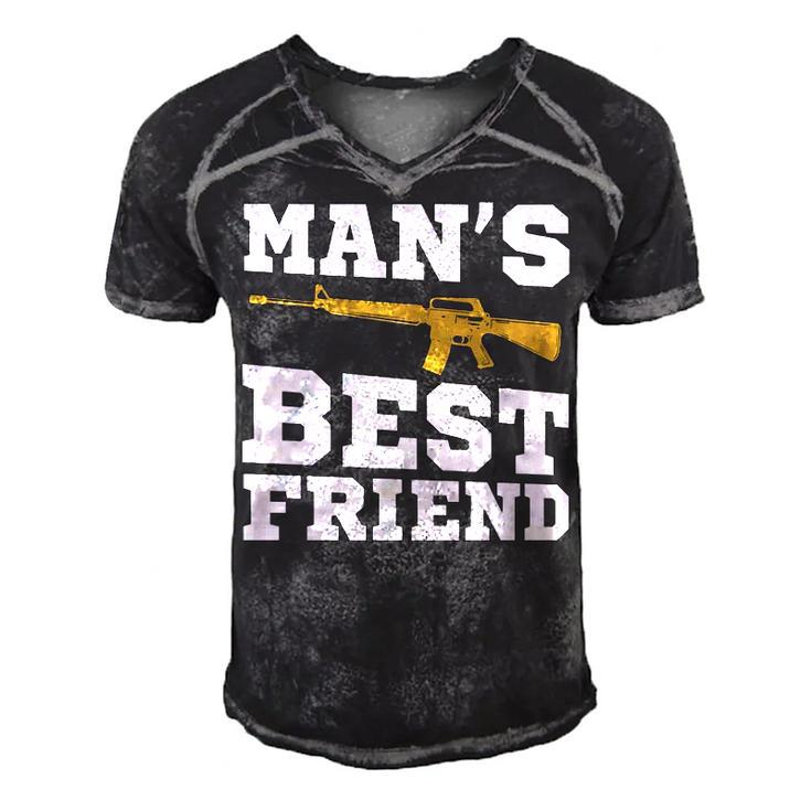 Mans Best Friend V2 Men's Short Sleeve V-neck 3D Print Retro Tshirt