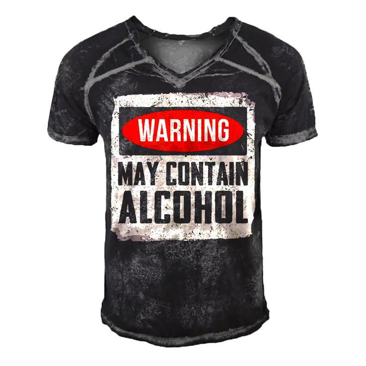May Contain Alcohol Funny Alcohol Drinking Party  Men's Short Sleeve V-neck 3D Print Retro Tshirt