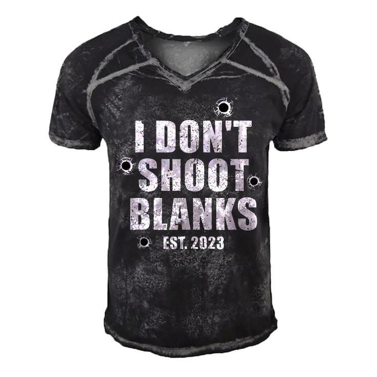 Mens I Dont Shoot Blanks Dad To Be Dad Promoted To Daddy 2023  Men's Short Sleeve V-neck 3D Print Retro Tshirt