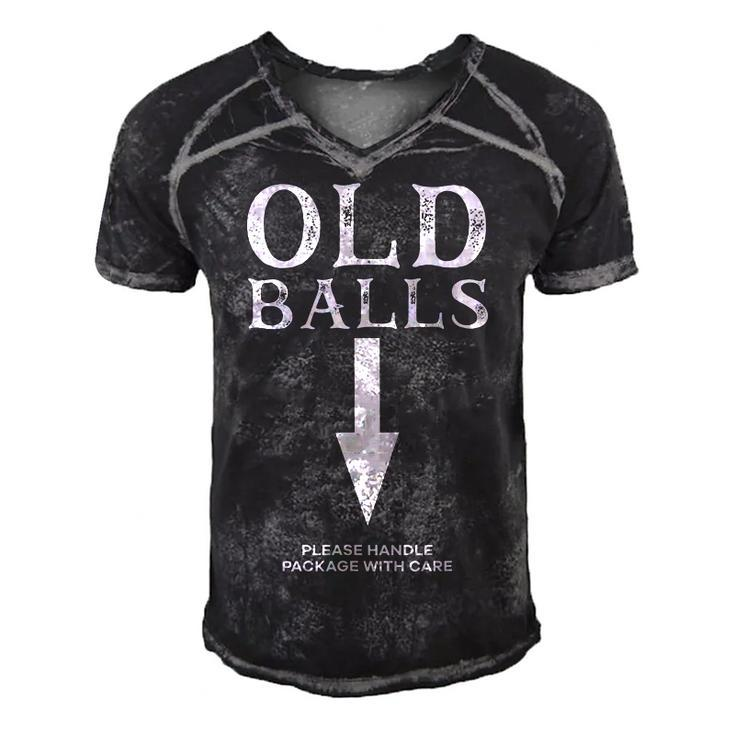 Mens Old Balls Club Birthday Please Handle Package With Care  Men's Short Sleeve V-neck 3D Print Retro Tshirt