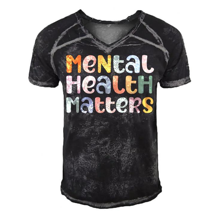 Mental Health Matters Mental Health Awareness Illness  Men's Short Sleeve V-neck 3D Print Retro Tshirt