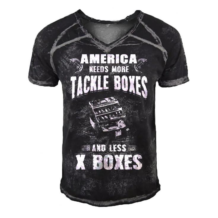 More Tackle Boxes - Less X Boxes Men's Short Sleeve V-neck 3D Print Retro Tshirt