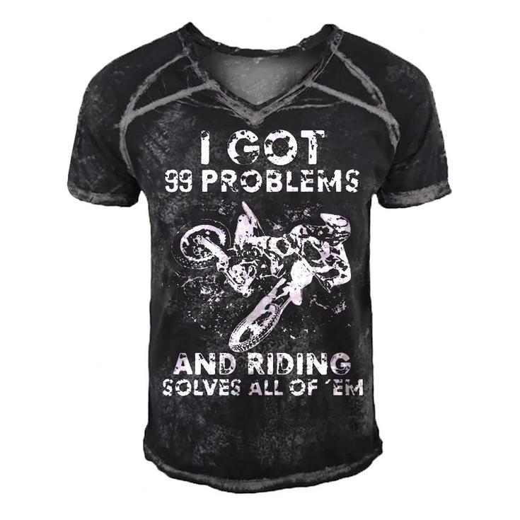 Motocross - 99 Problems Men's Short Sleeve V-neck 3D Print Retro Tshirt