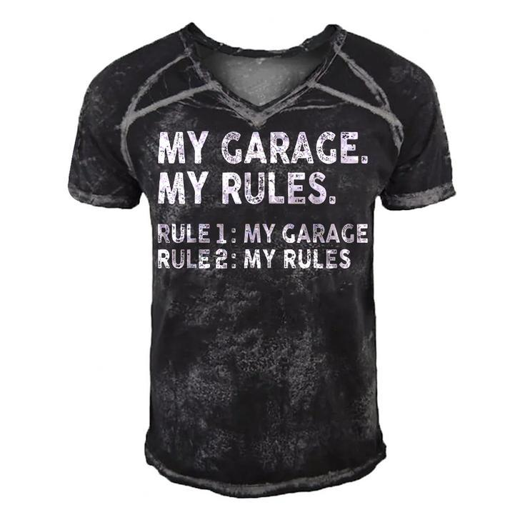 My Garage My Rules - Rule 1 My Garage Rule 2 My Rules  Men's Short Sleeve V-neck 3D Print Retro Tshirt