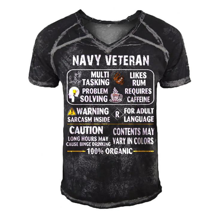 Navy Veteran - 100 Organic Men's Short Sleeve V-neck 3D Print Retro Tshirt