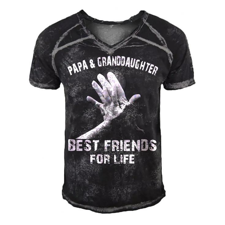 Papa & Granddaughter - Best Friends Men's Short Sleeve V-neck 3D Print Retro Tshirt