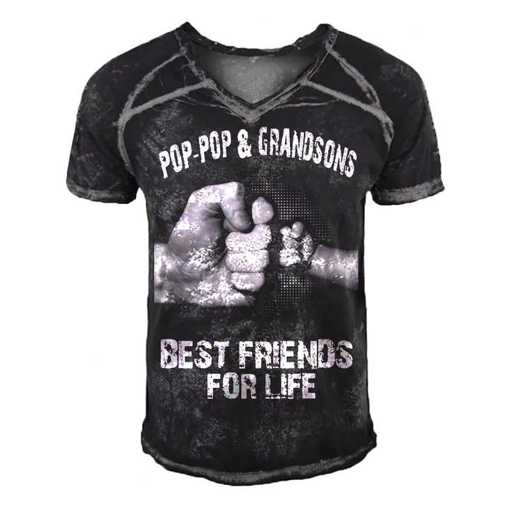 Pop-Pop & Grandsons - Best Friends Men's Short Sleeve V-neck 3D Print Retro Tshirt