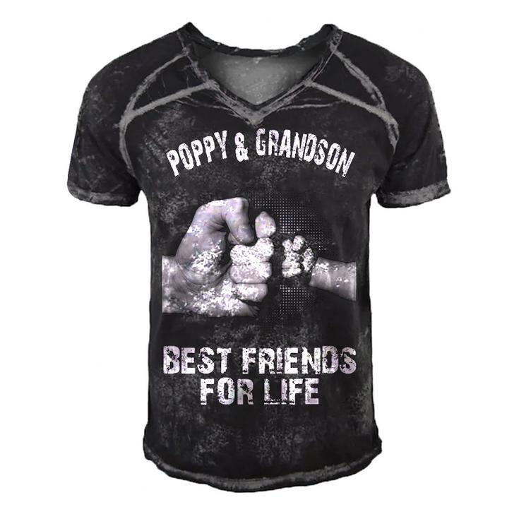 Poppy & Grandson - Best Friends Men's Short Sleeve V-neck 3D Print Retro Tshirt