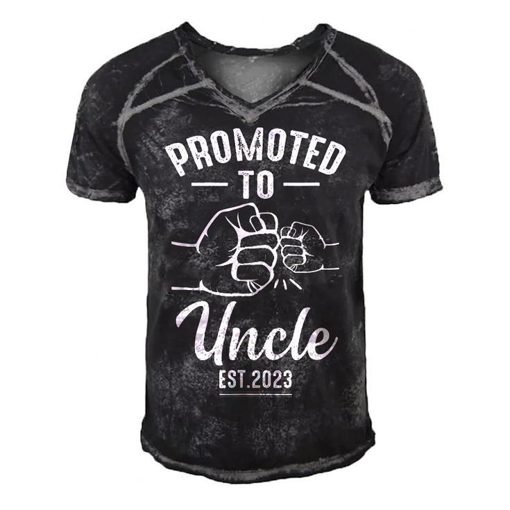 Promoted To Uncle 2023 - Present For First Time New Uncle  Men's Short Sleeve V-neck 3D Print Retro Tshirt