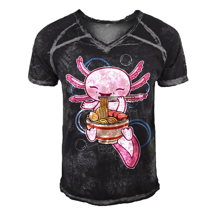 Ramen Axolotl Kawaii Anime Japanese Food Gift Girls Nager  Men's Short Sleeve V-neck 3D Print Retro Tshirt